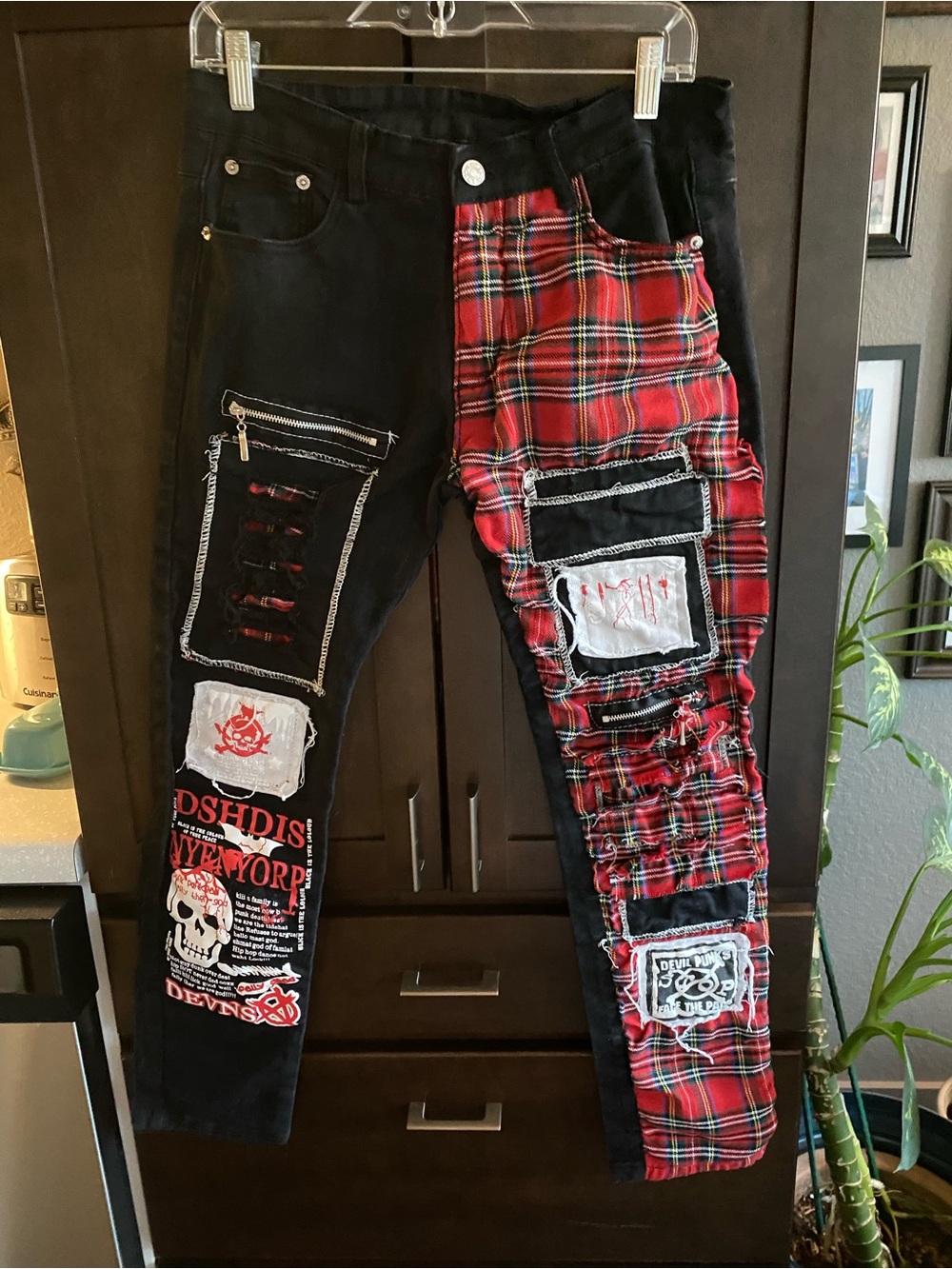 Black graffiti jeans. Waist size 34”